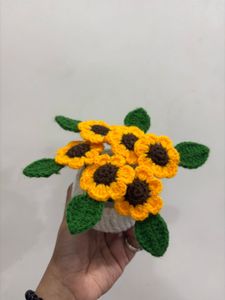 Handmade Crocheted Sunflower Decor