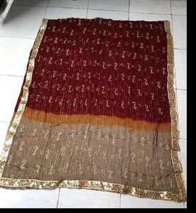 Beautiful Bandhani Mirror Work Duppata