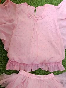 Cute Pink Top &amp; Skirt Set