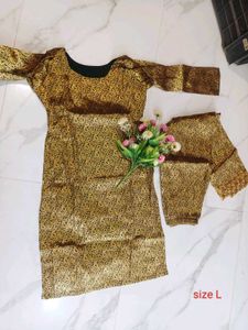 Elegant Gold Brocade Kurta Set