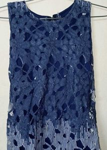 Stunning Blue &amp; White Lace Dress