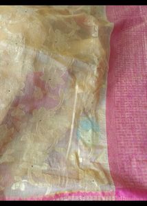 Elegant Yellow Saree with Pink Border
