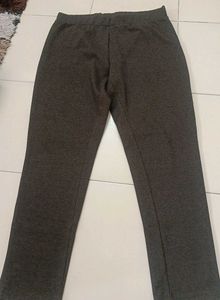 Brown Textured Slim Fit Trousers