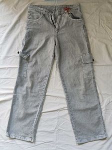 Light Wash Cargo Jeans