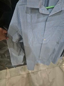 Men's Blue Striped Dress Shirt