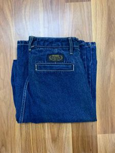 Classic Blue Wide Leg Denim Jeans
