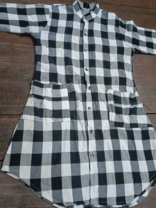 Black & White Gingham Kurta