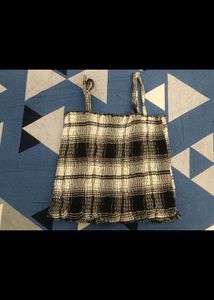 Plaid Smocked Crop Top✨