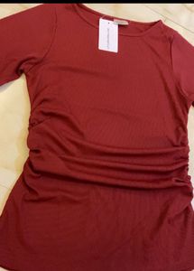 Burgundy Bell Sleeve Top