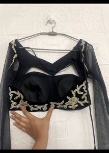 Elegant Black Embroidered Lehenga Choli Set