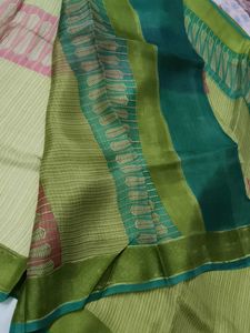 Elegant Green Handloom Chanderi Silk Saree