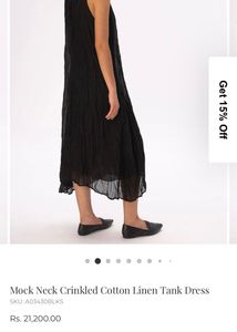 Crinkled Black Halter Neck Dress