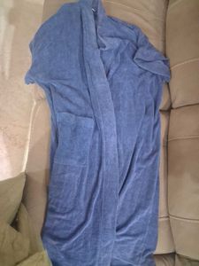 Blue Textured bathrobe unisex freezise