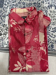 Men's Pink Floral Print Shirt