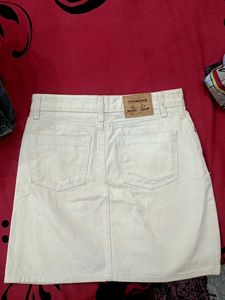 Levi's Cream Denim Mini Skirt