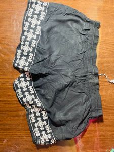 Embroidered Black Shorts