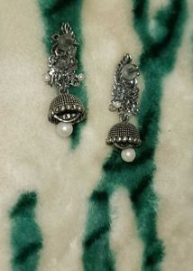 Oxidized Jhumka Earrings