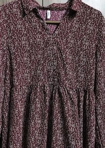 Chic Maroon &amp; White Printed Blouse - Effortless St