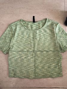 Light Green Marled Knit Top