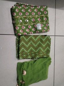 Light green 🍏 colour cotton suit with dupatta