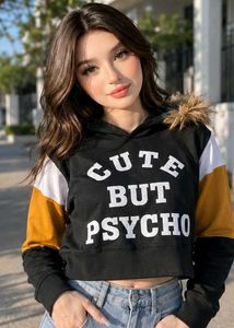 Cute But Psycho Cropped Hoodie