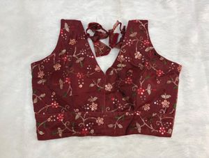 Embroidered Maroon Blouse