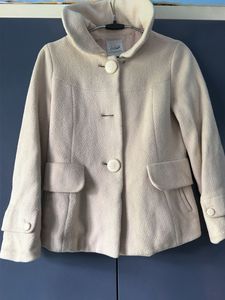 Cream Textured Cropped Jacket
