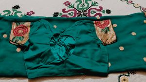 Elegant Emerald Green Saree pure Georgette