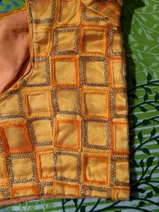 Beautiful Combo Orange N Pink Designer Net Blouses