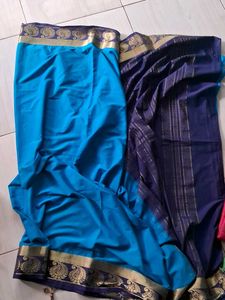 Elegant Teal Saree with Paisley Border