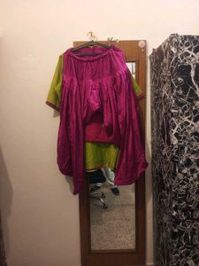 Green Magenta Combination Ethnic Kurta pajama dupa