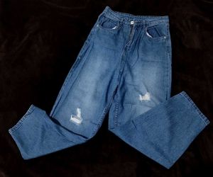 Ripped Blue Denim Jeans
