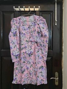 Floral Print Puff Sleeve Mini Dress