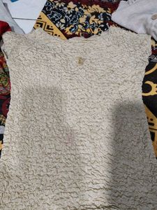 Textured Cream Top