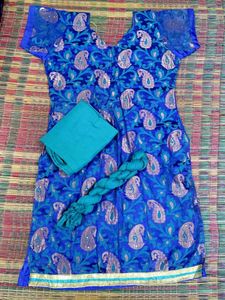 Royal Blue Brocade Saree