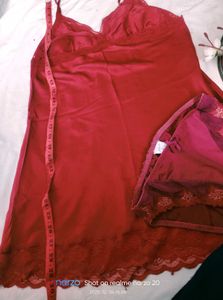 Red Satin Nighty Set