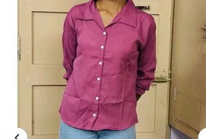 Chic Purple Button-Up Top