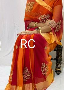 Pure Chiffon And Gergrottet Sari All Kind Of Sari