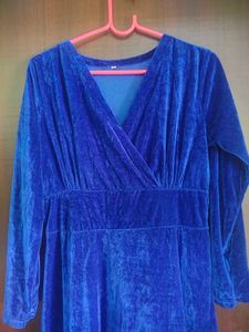 Royal Blue Velvet Maxi Dress
