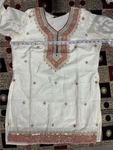 Elegant White Embellished Sharara Set