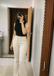 Georgiou Studio Women Cream Bootcut Jeans