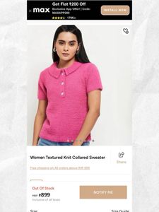 Fuzzy Pink Polo Neck Top