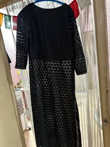 Elegant Black embroidery long kurta