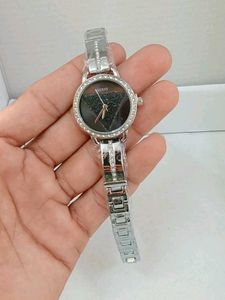 Gold Guess Watch with Crystal Accents