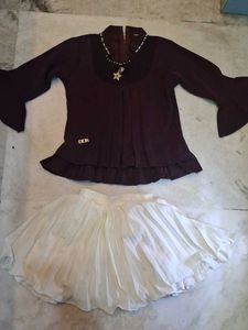 Cute Girls Top and Skirt Set