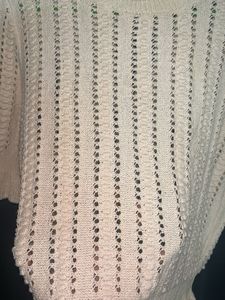 Cream Crocheted Ruffled Top