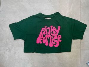 Green Pinky Promise Crop T-Shirt
