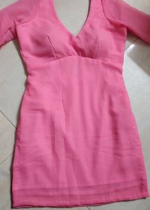 backless plain georgette bell sleeve padded kurti