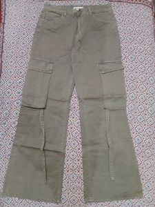 Khaki Cargo Denim Jeans