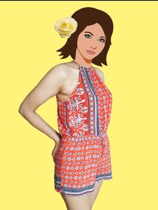 Bohemian Halter Neck Romper